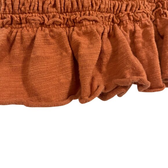 Free People Babe Smocked Rust Tube Top Size S - Picture 3 of 8